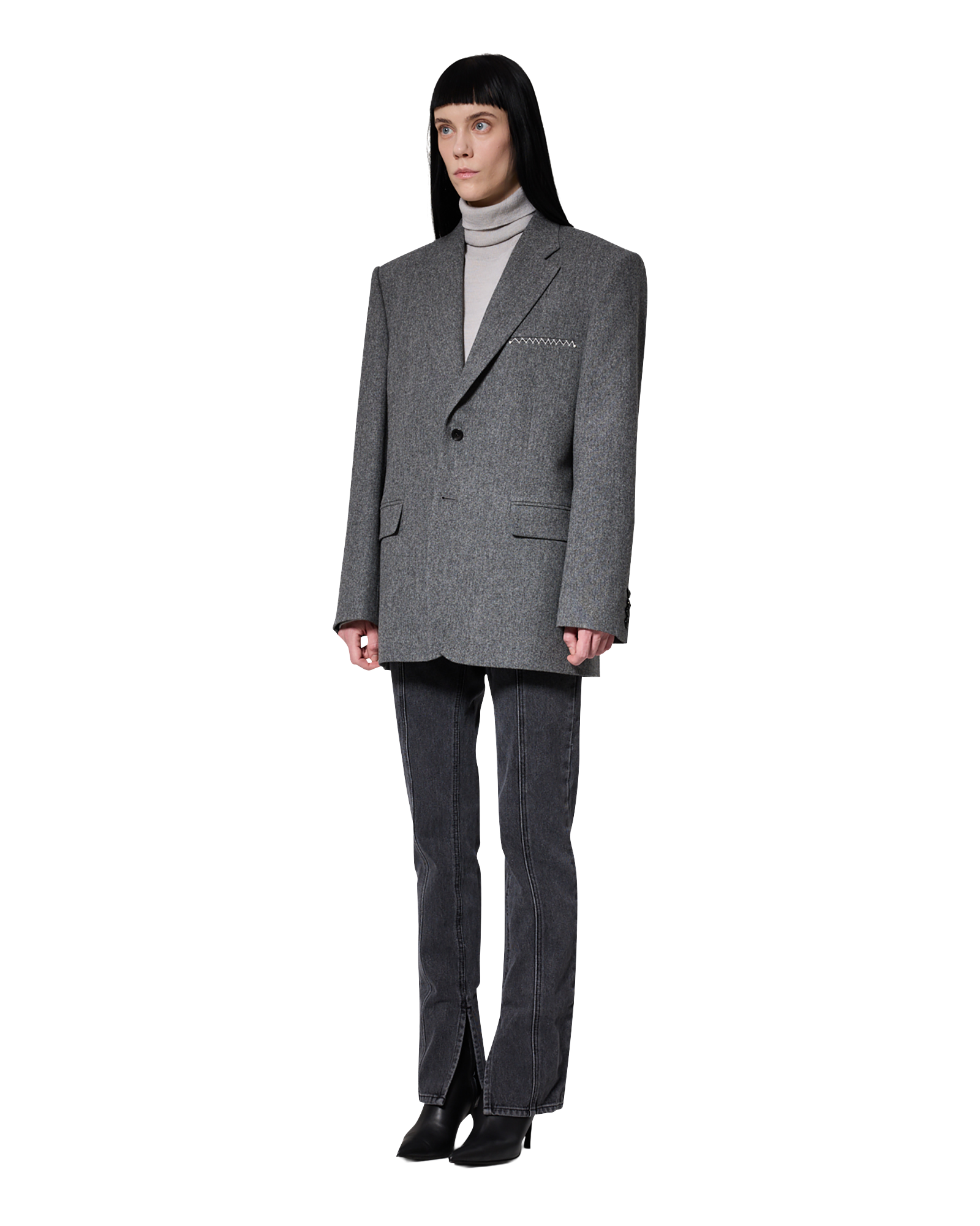 Kimhe Kim - Daniel Jacket With Belt (Grey) product image 2 | TRAB K-Fashion Australia