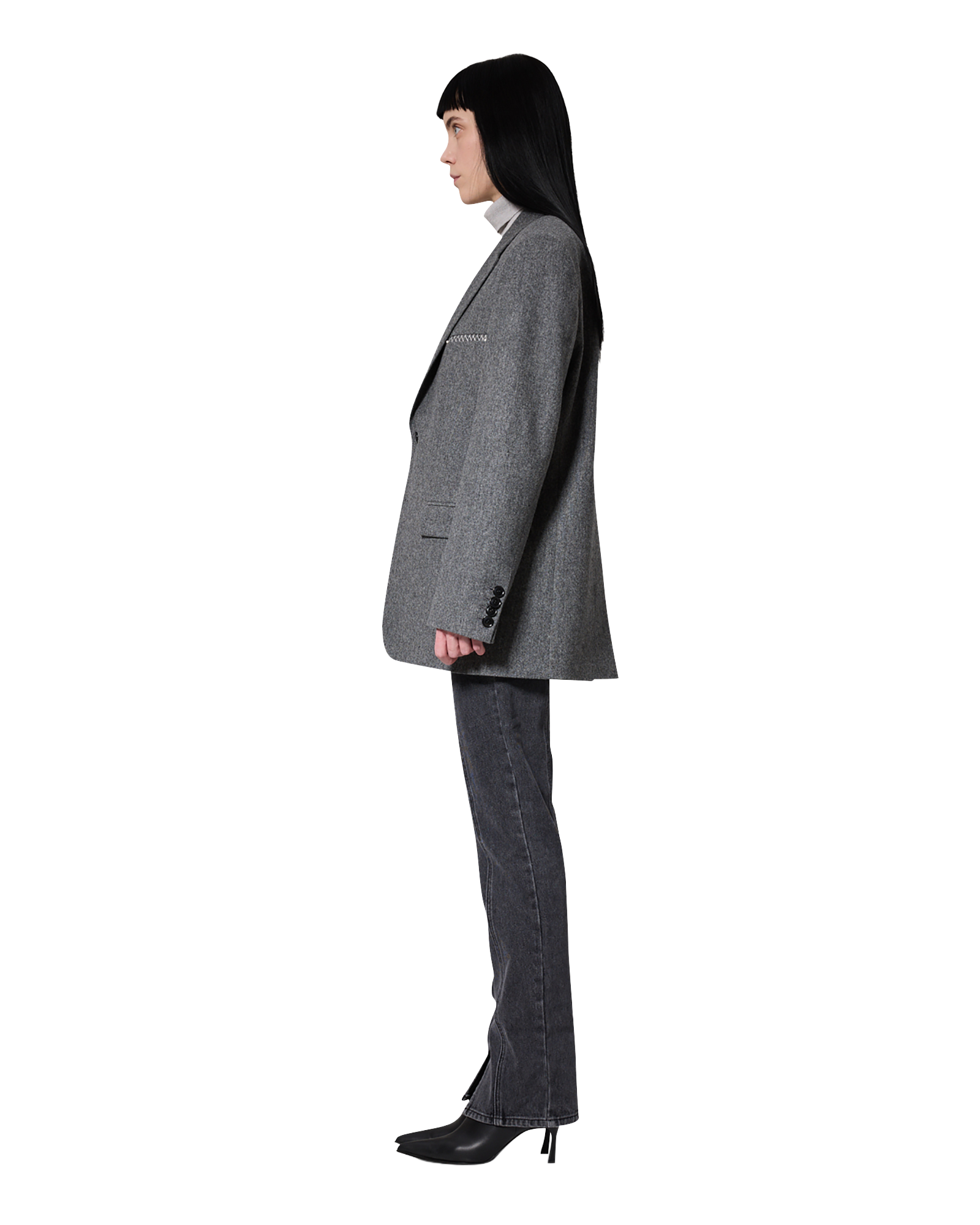 Kimhe Kim - Daniel Jacket With Belt (Grey) product image 3 | TRAB K-Fashion Australia