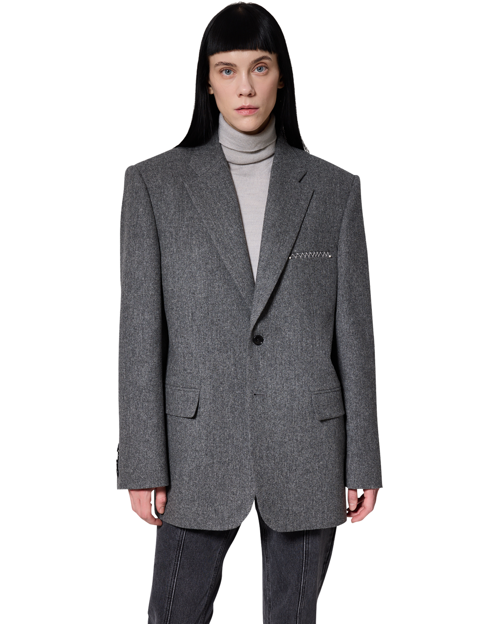 Kimhe Kim - Daniel Jacket With Belt (Grey) product image 9 | TRAB K-Fashion Australia