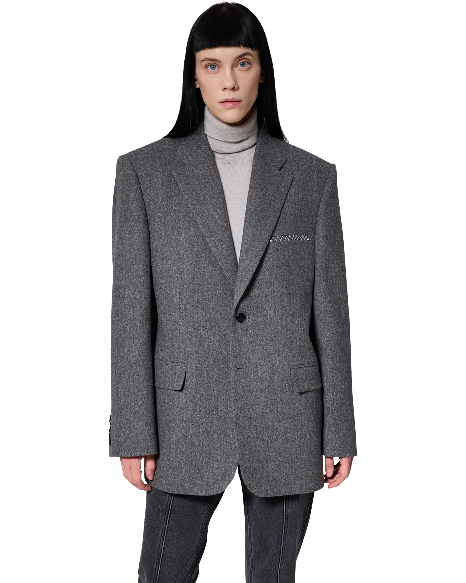 Kimhe Kim - Daniel Jacket With Belt (Grey) product image 9 | TRAB K-Fashion Australia