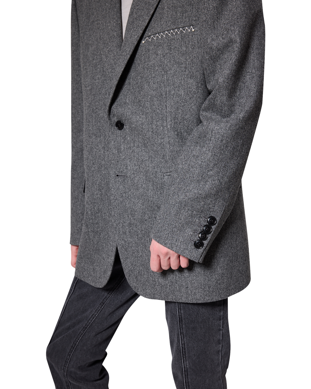 Kimhe Kim - Daniel Jacket With Belt (Grey) product image 11 | TRAB K-Fashion Australia