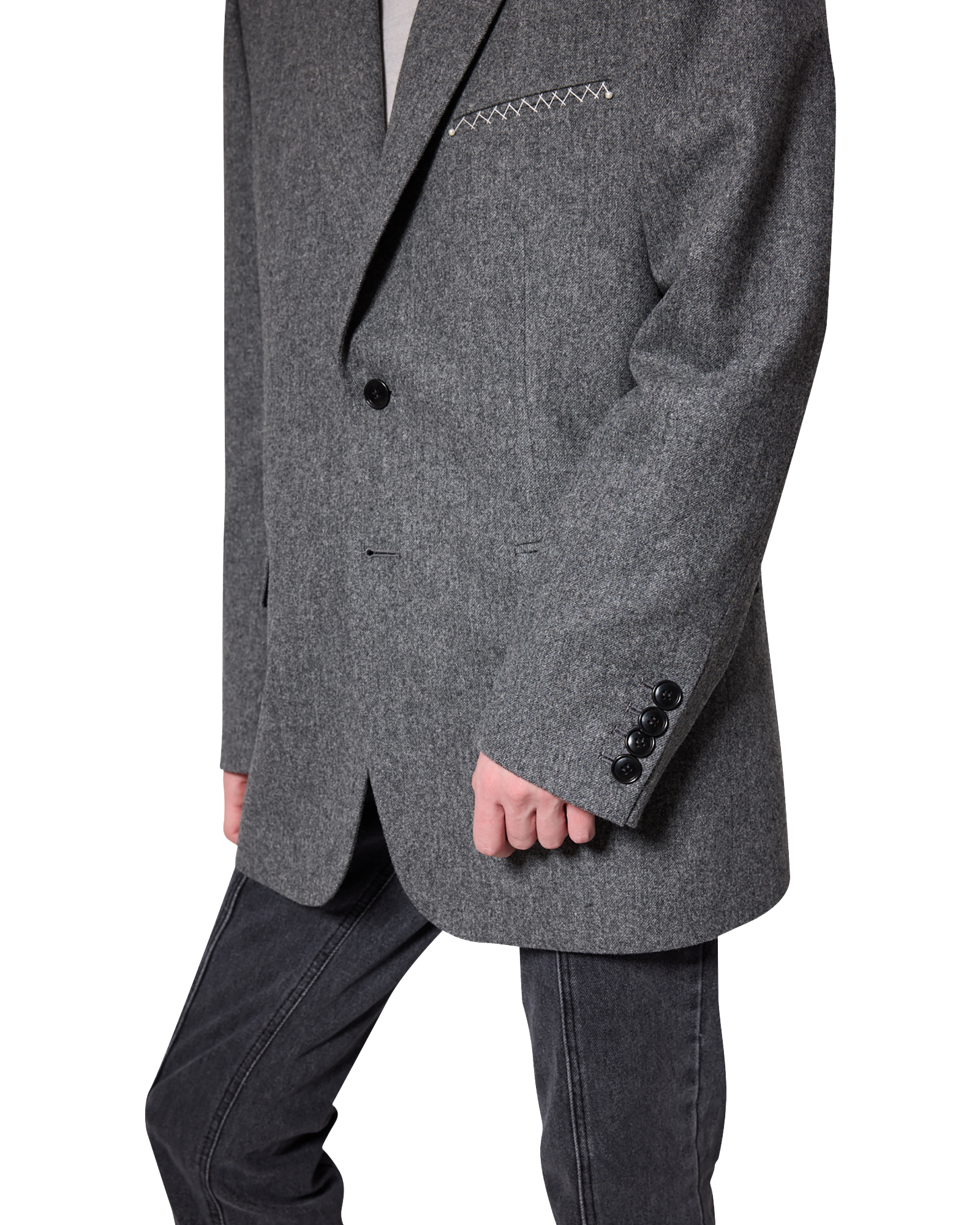 Kimhe Kim - Daniel Jacket With Belt (Grey) product image 11 | TRAB K-Fashion Australia