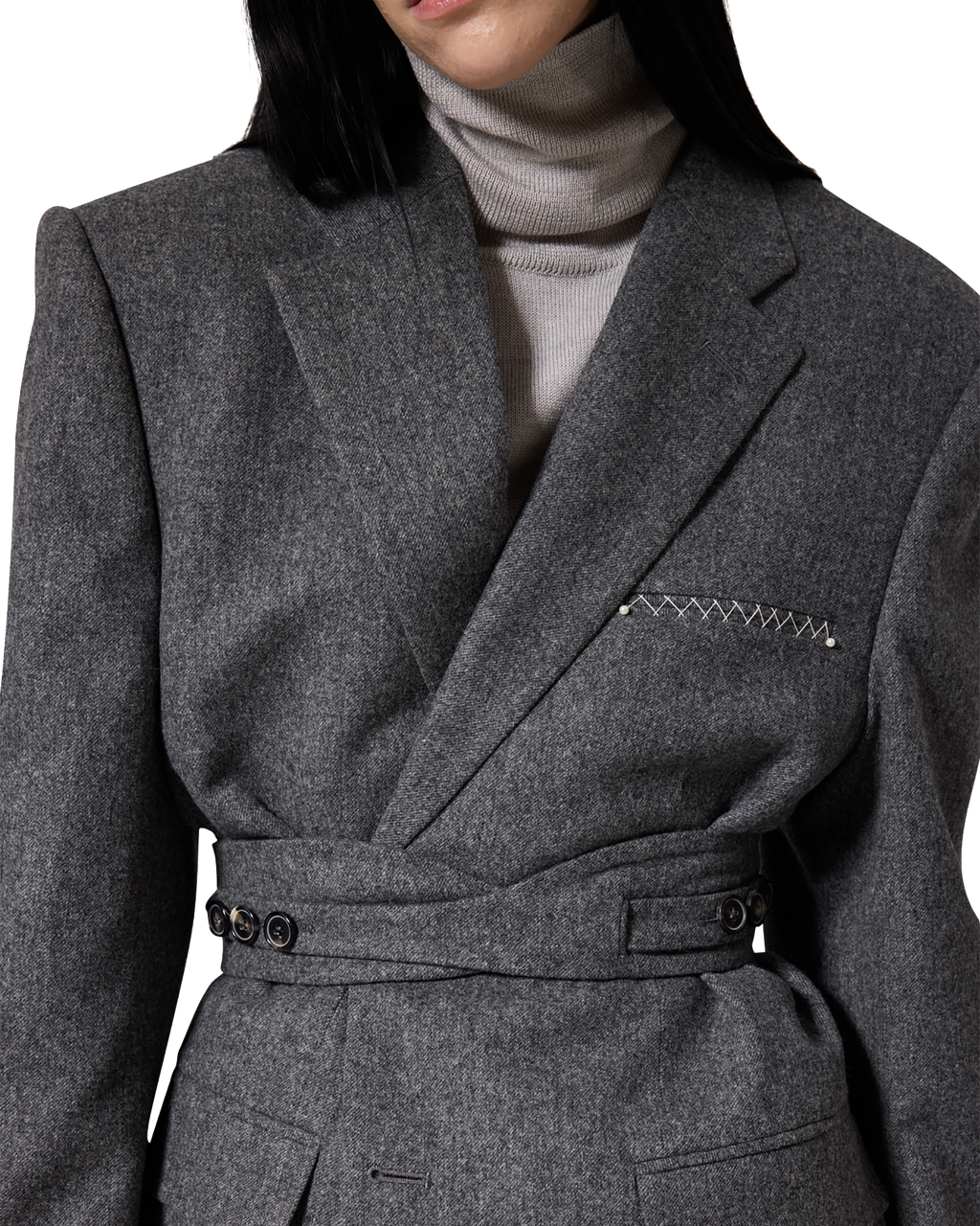 Kimhe Kim - Daniel Jacket With Belt (Grey) product image 7 | TRAB K-Fashion Australia