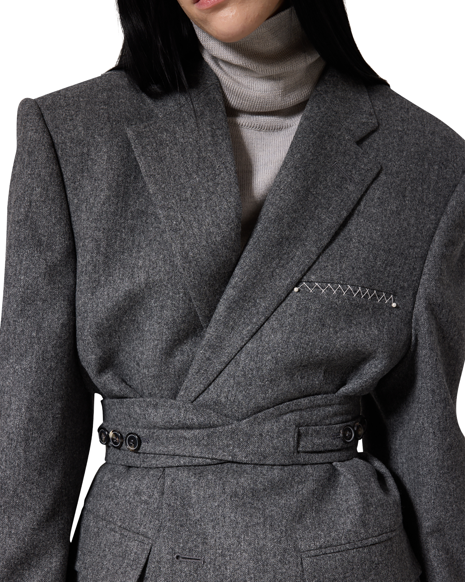 Kimhe Kim - Daniel Jacket With Belt (Grey) product image 7 | TRAB K-Fashion Australia