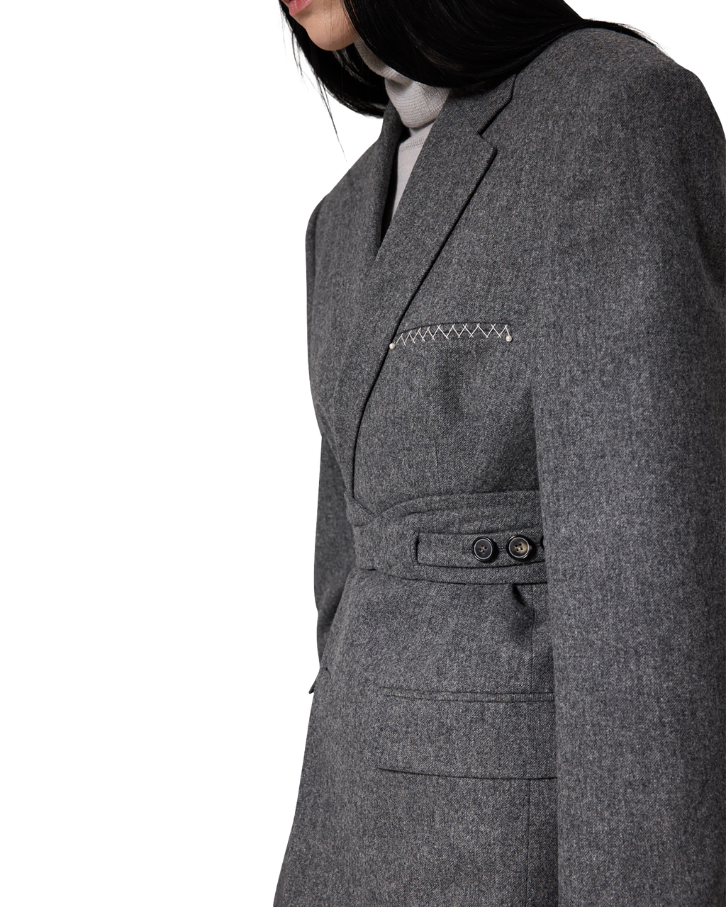 Kimhe Kim - Daniel Jacket With Belt (Grey) product image 14 | TRAB K-Fashion Australia