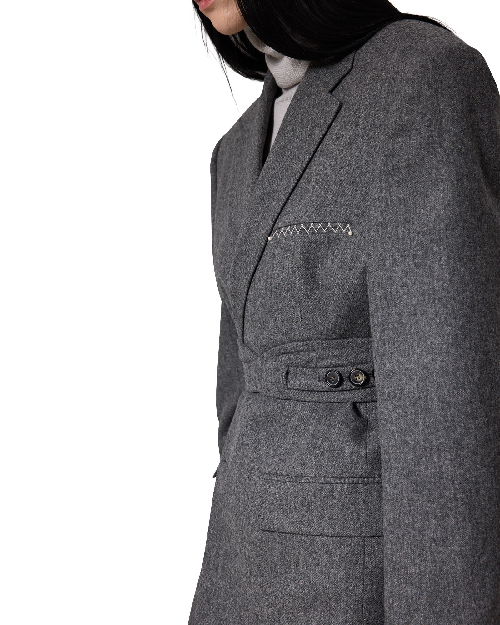 Kimhe Kim - Daniel Jacket With Belt (Grey) product image 14 | TRAB K-Fashion Australia