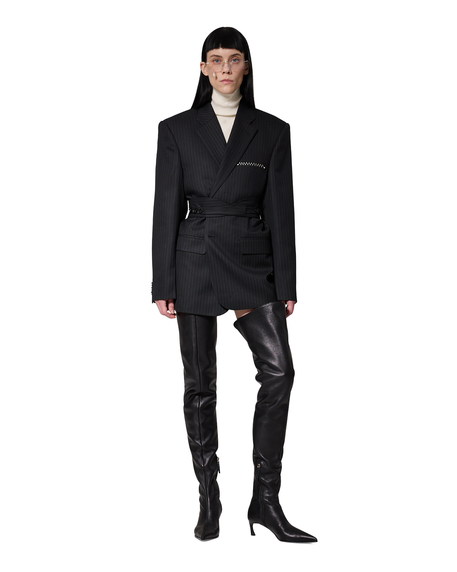 Kimhe Kim - Daniel Jacket With Belt (Black) product image 1 | TRAB K-Fashion Australia