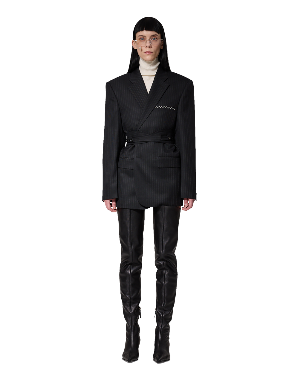 Kimhe Kim - Daniel Jacket With Belt (Black) product image 2 | TRAB K-Fashion Australia