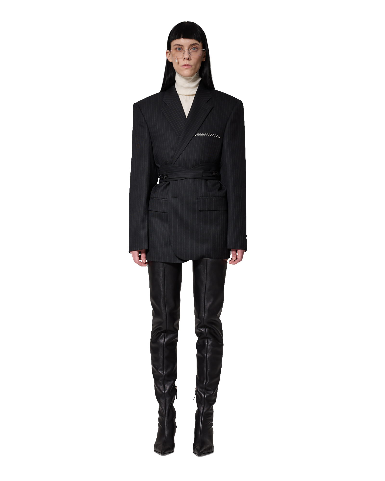 Kimhe Kim - Daniel Jacket With Belt (Black) product image 2 | TRAB K-Fashion Australia