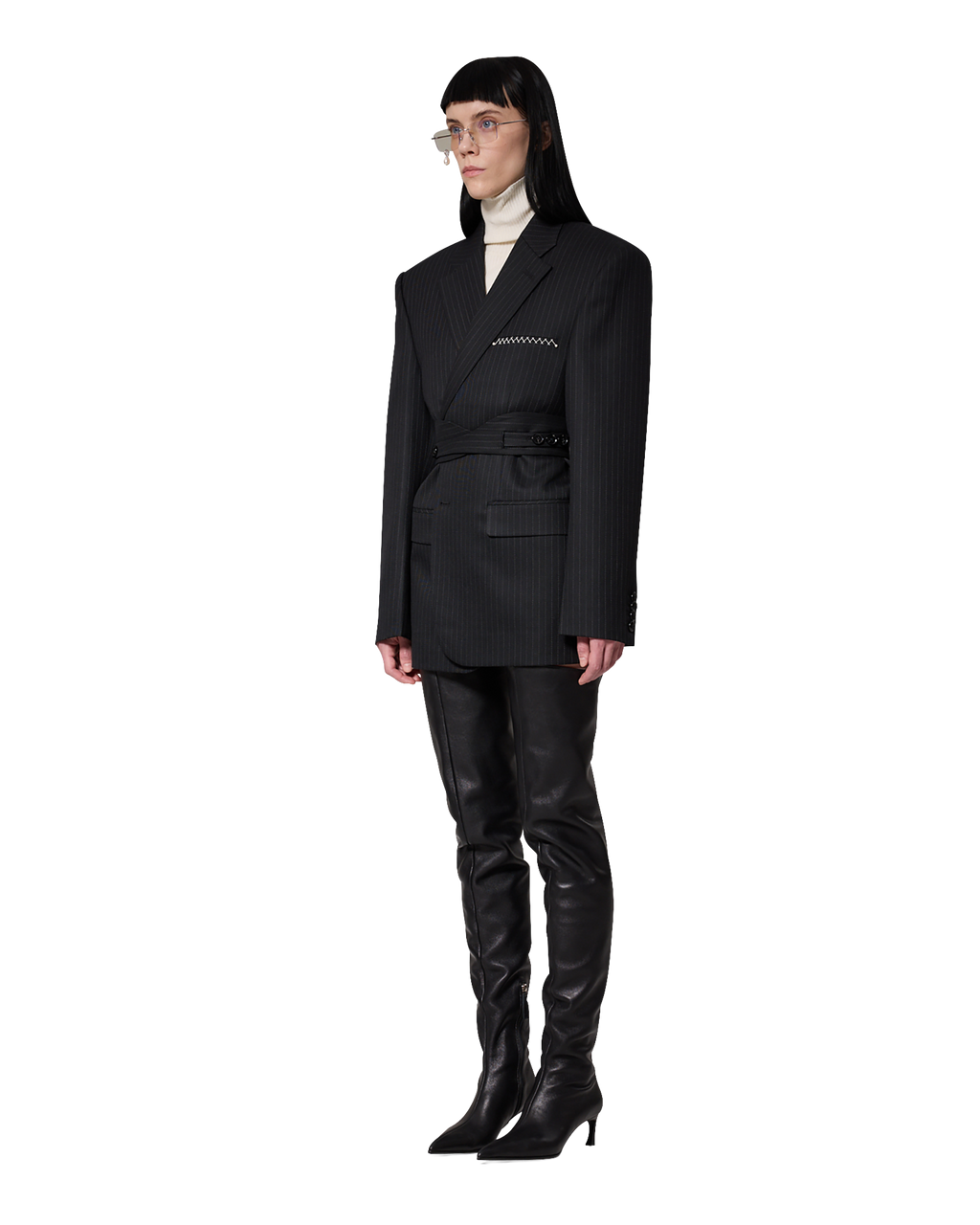Kimhe Kim - Daniel Jacket With Belt (Black) product image 3 | TRAB K-Fashion Australia