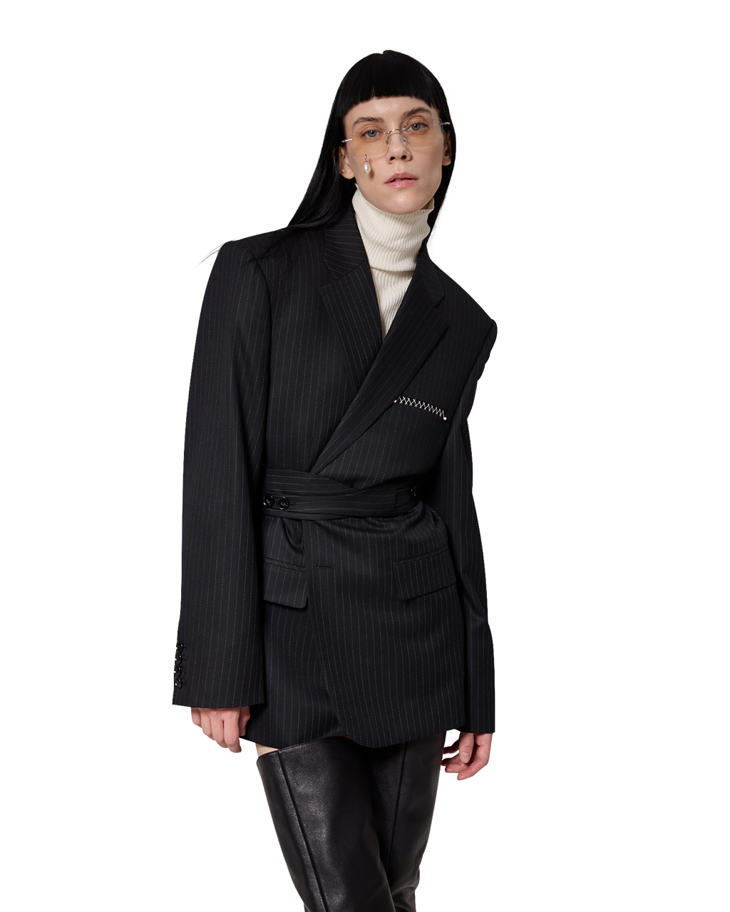 Kimhe Kim - Daniel Jacket With Belt (Black) product image 7 | TRAB K-Fashion Australia