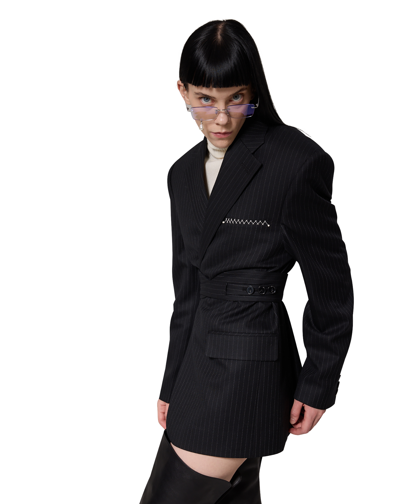 Kimhe Kim - Daniel Jacket With Belt (Black) product image 15 | TRAB K-Fashion Australia
