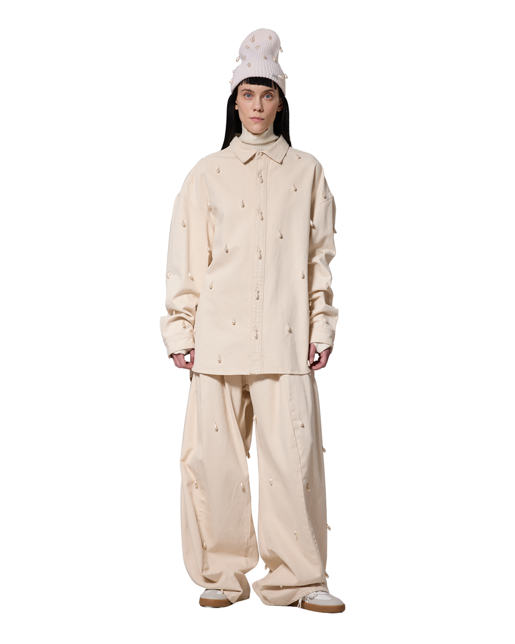 Kimhe Kim - Pearl Embellished Beanie (White) product image 9 | TRAB K-Fashion Australia
