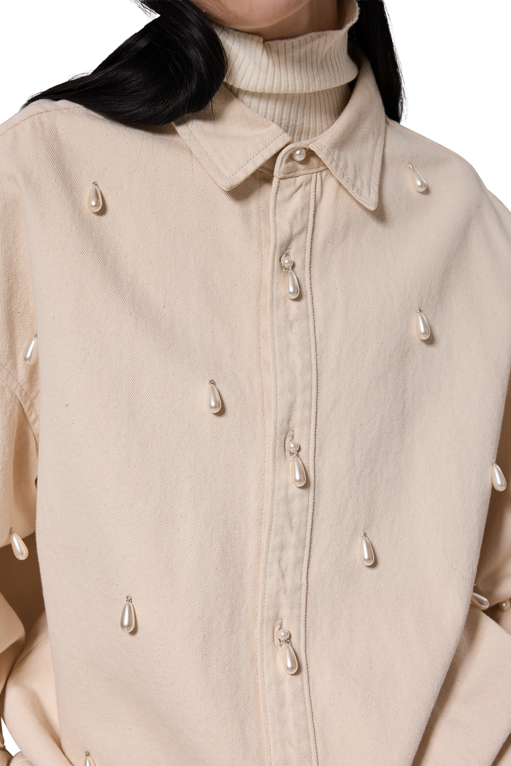 Kimhe Kim - Ariel Denim Shirt (Ivory) product image 9 | TRAB K-Fashion Australia