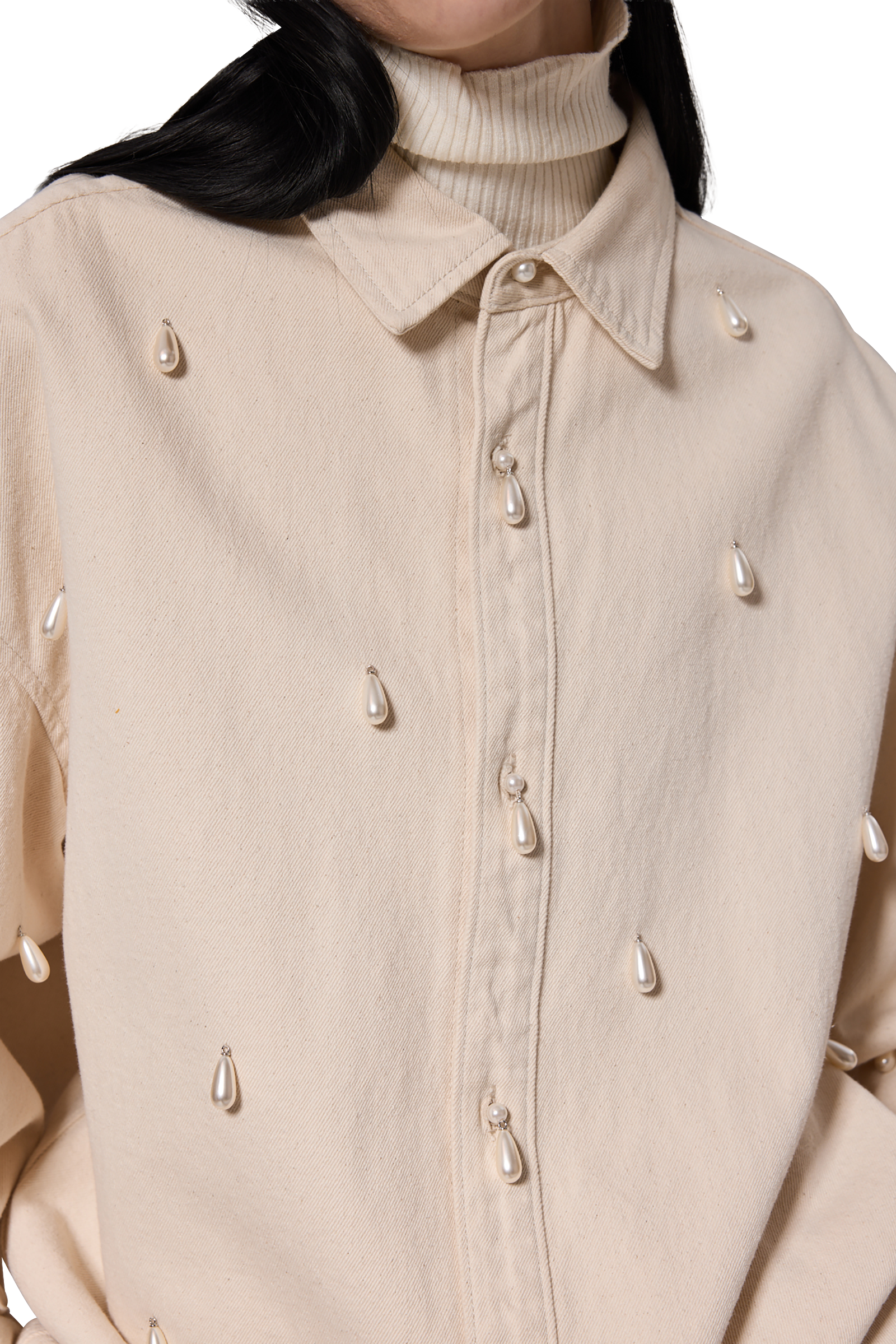 Kimhe Kim - Ariel Denim Shirt (Ivory) product image 9 | TRAB K-Fashion Australia
