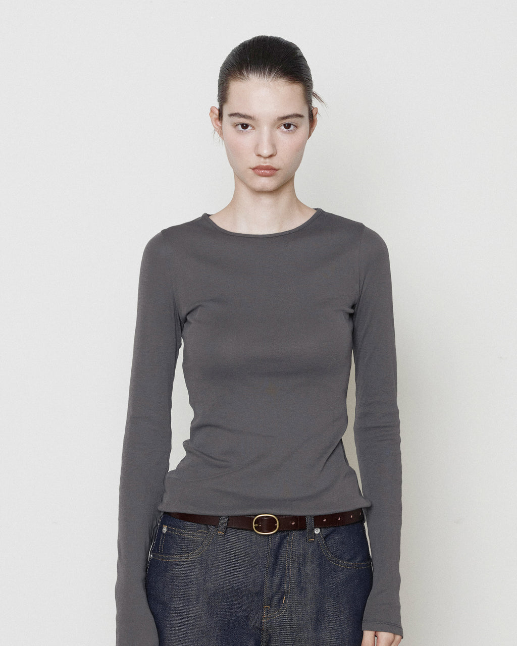 Brownyard - Ribbed Long Sleeve (Dark Grey) product image 1 | TRAB K-Fashion Australia