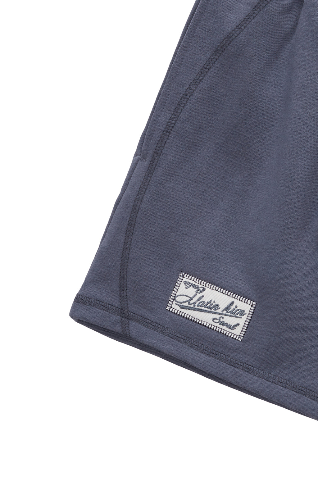 Matin Kim - Stitch Label Sweatshorts (Smoke Blue) product image 4 | TRAB K-Fashion Australia