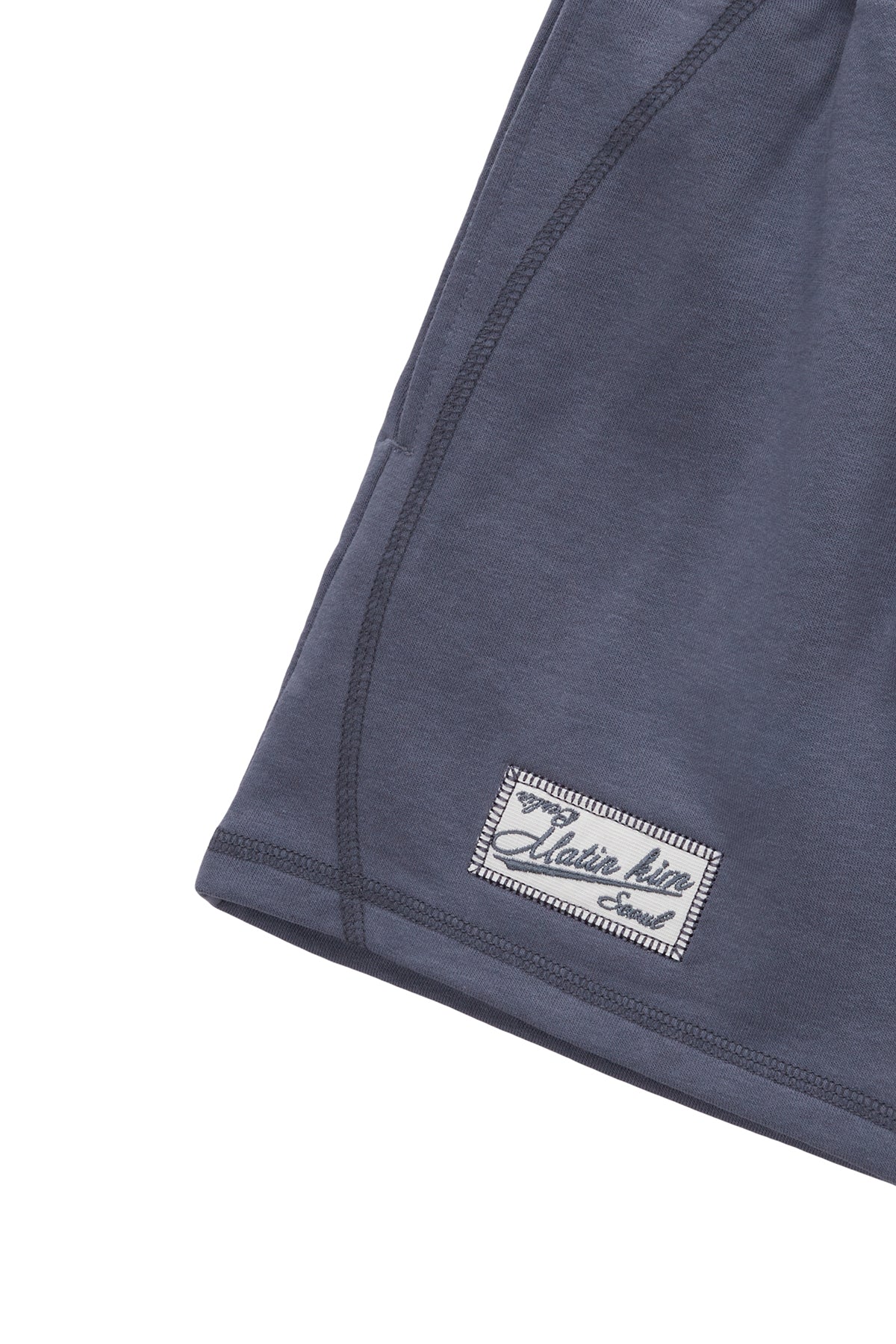 Matin Kim - Stitch Label Sweatshorts (Smoke Blue) product image 4 | TRAB K-Fashion Australia