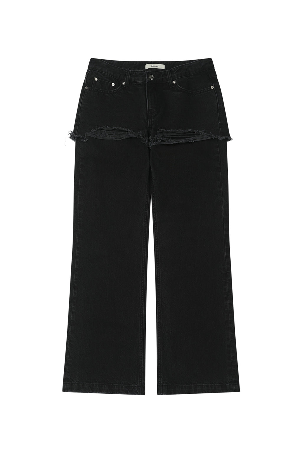 Deinet - Layered Semi Bootscut Denim Pants (Black) product image 9 | TRAB K-Fashion Australia