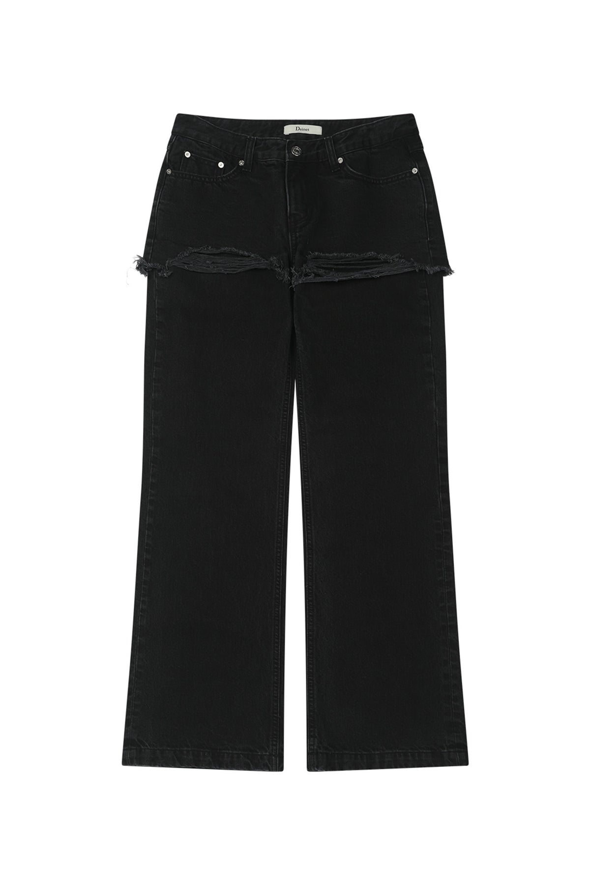 Deinet - Layered Semi Bootscut Denim Pants (Black) product image 9 | TRAB K-Fashion Australia