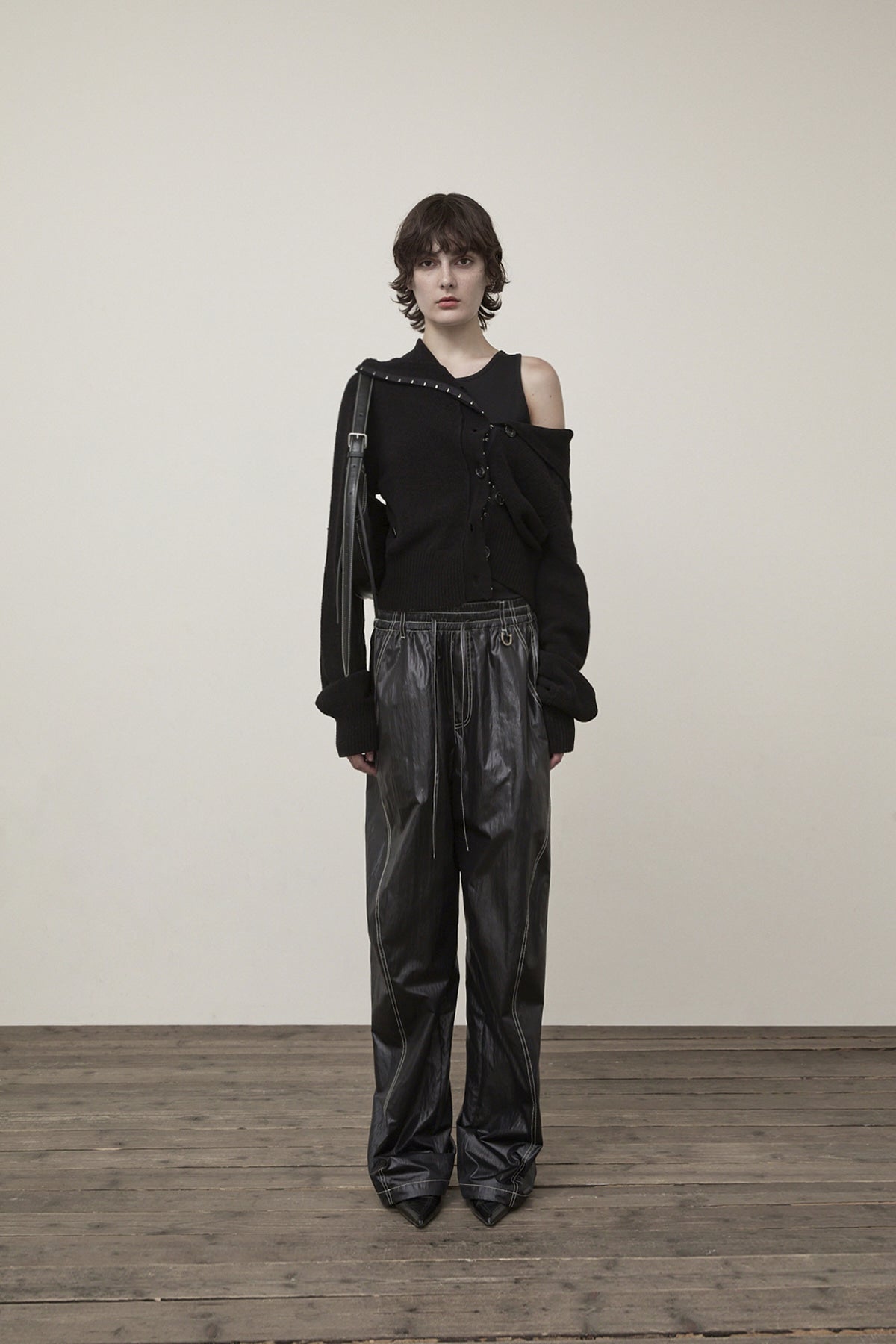 Matin Kim - Hook Point Two Way Cross Cardigan (Black) product image 10 | TRAB K-Fashion Australia