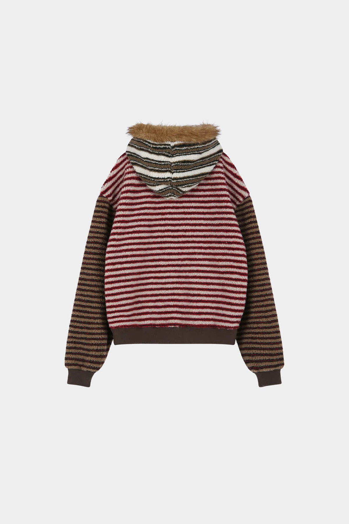 Andersson Bell - Unisex Stripe Patchwork Fleece Hoodie Zip-Up (Multi) product image 10 | TRAB K-Fashion Australia