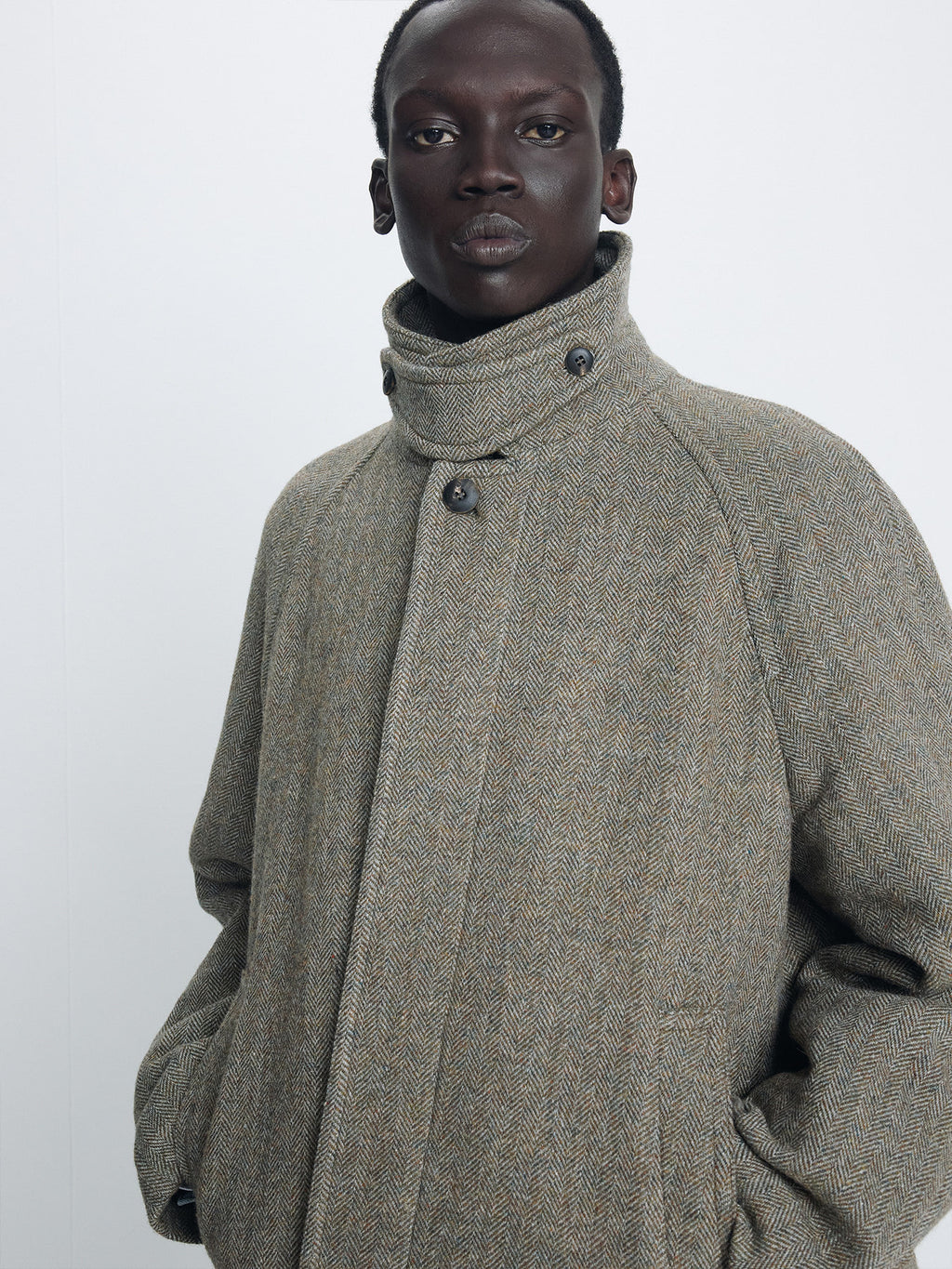 Tonywack - Herringbone Wool Raglan Overcoat (Patina Taupe) product image 7 | TRAB K-Fashion Australia