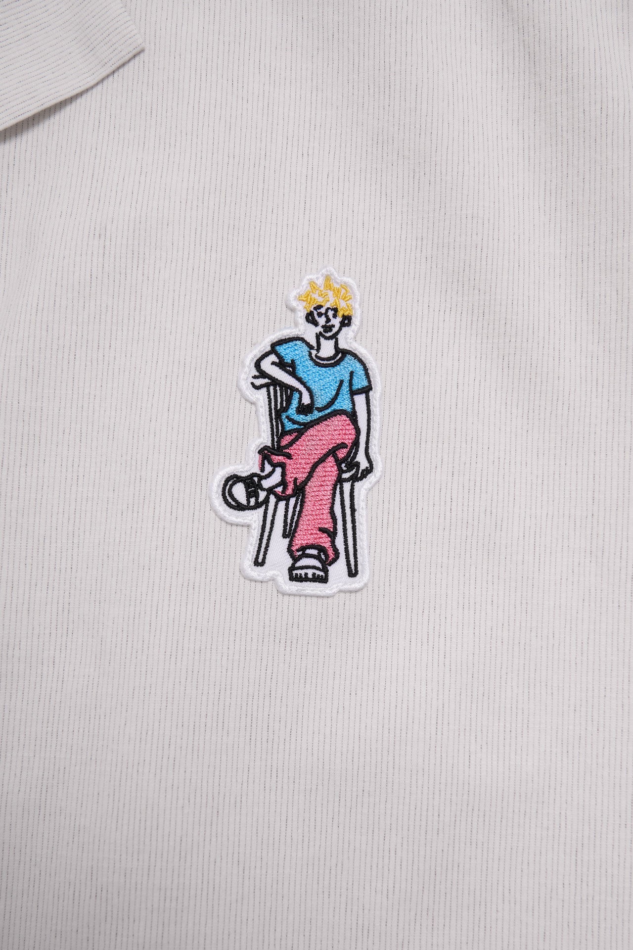 STU - Embroidery Patch Shirt (White) product image 14 | TRAB K-Fashion Australia