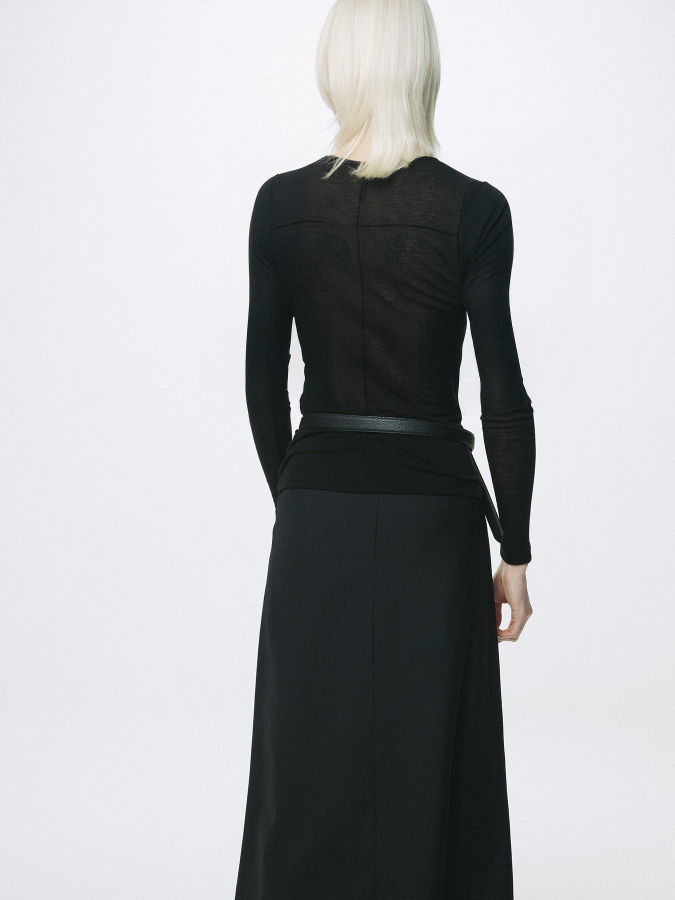 Tonywack - Wool Tencel Pintuck Long Sleeve (Black) product image 3 | TRAB K-Fashion Australia