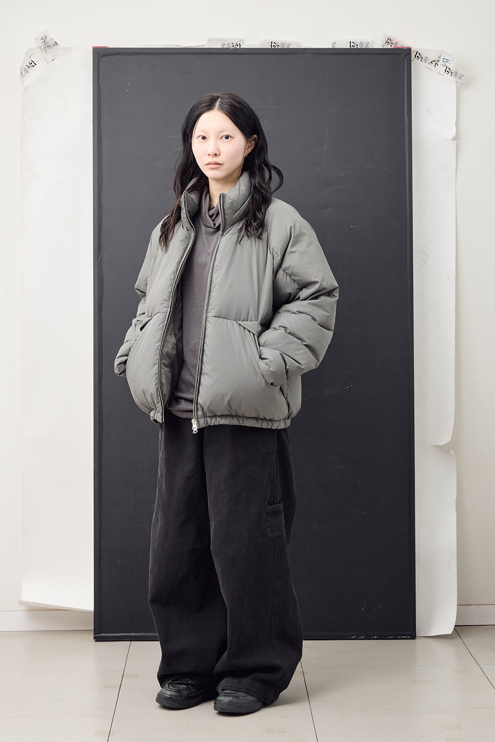 Hatchingroom - Heavy Goose Down Puffer Jacket Olive (Grey) product image 7 | TRAB K-Fashion Australia