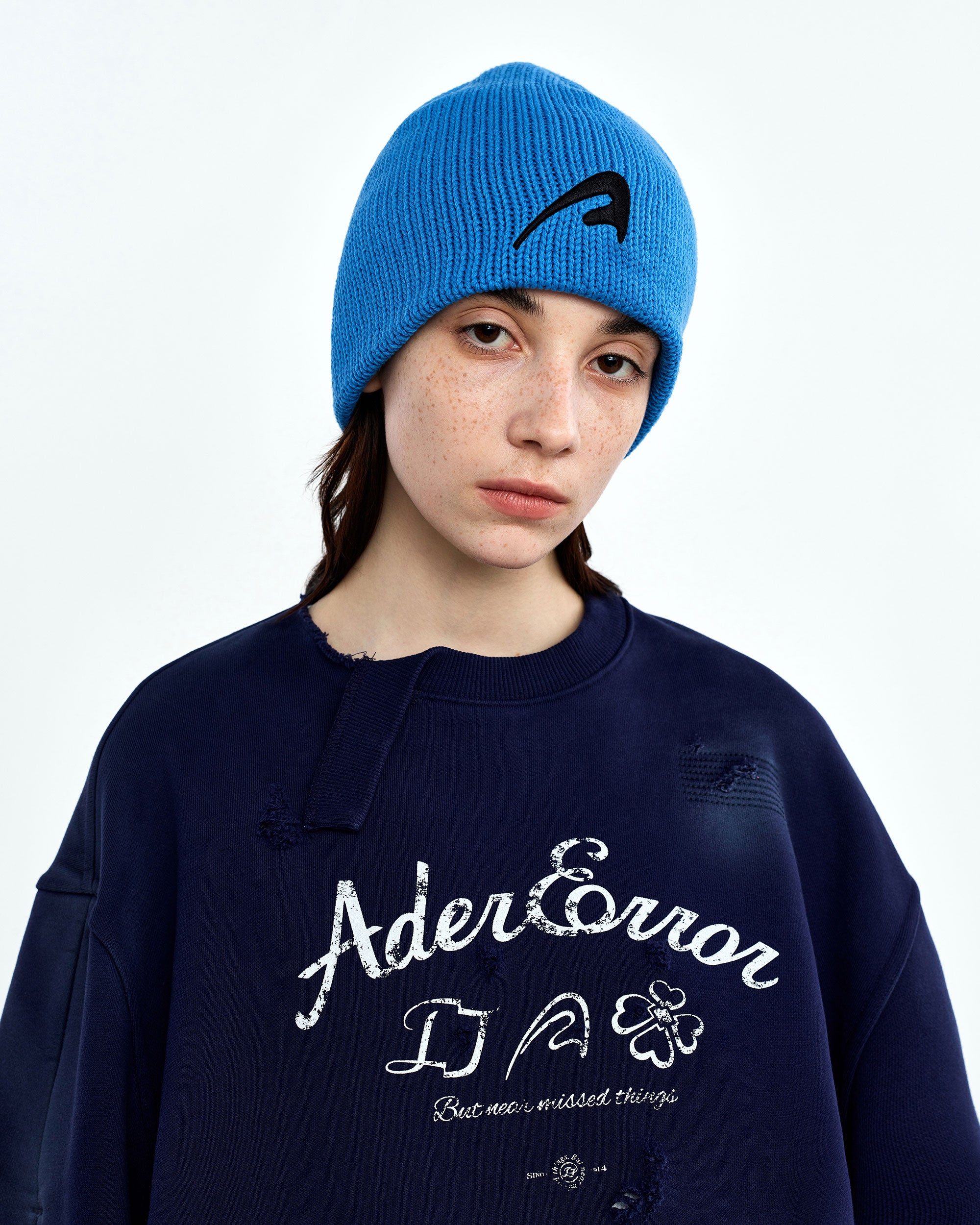 Ader Error - A-peec logo beanie (Light blue) product image 3 | TRAB K-Fashion Australia