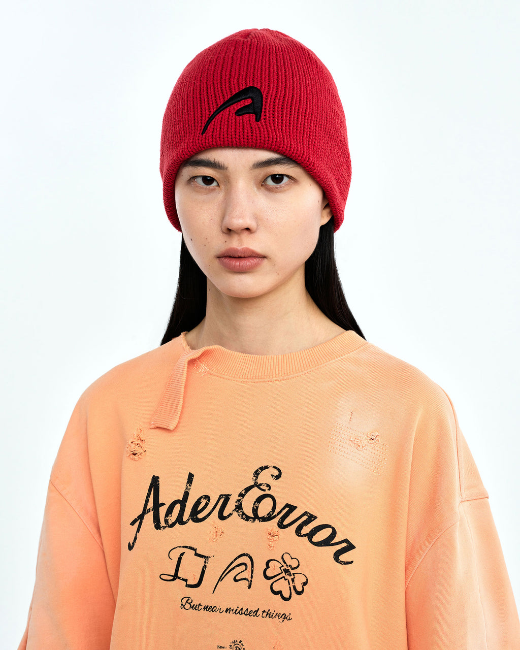 Ader Error - A-peec logo beanie (Red) product image 3 | TRAB K-Fashion Australia