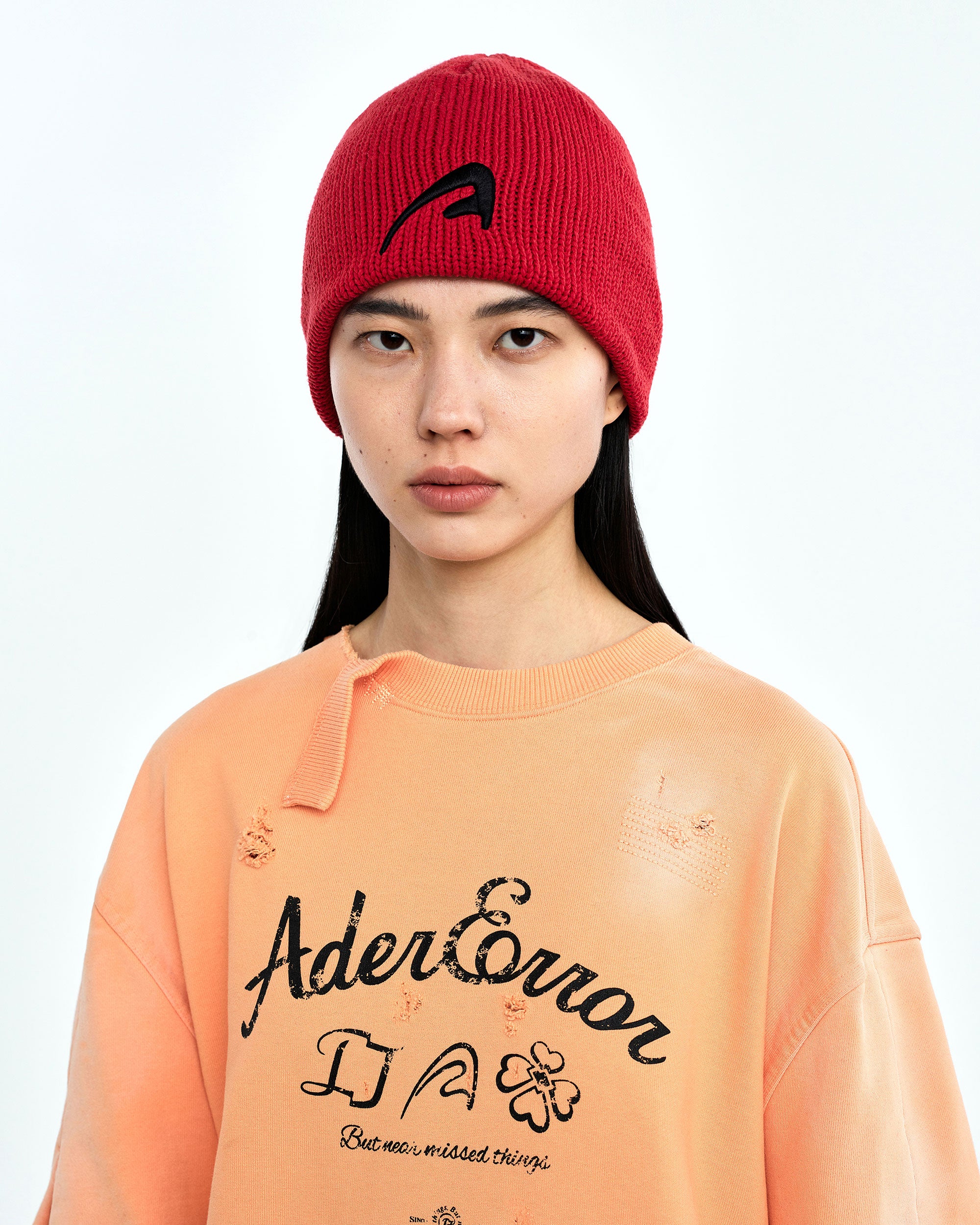 Ader Error - A-peec logo beanie (Red) product image 3 | TRAB K-Fashion Australia
