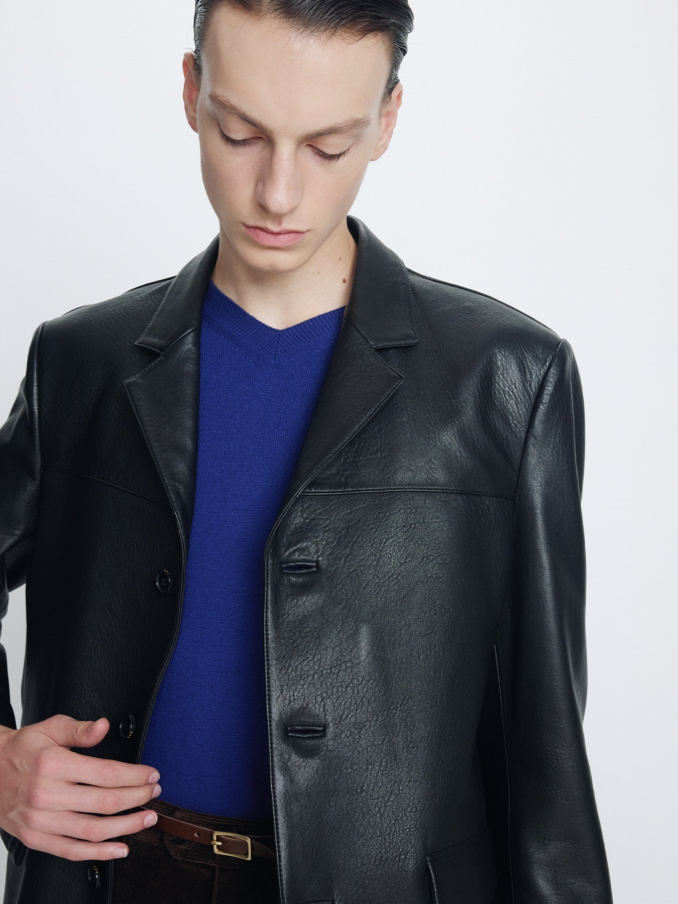 Tonywack - Vintage Lamb Leather Blazer Jacket (Black) product image 6 | TRAB K-Fashion Australia