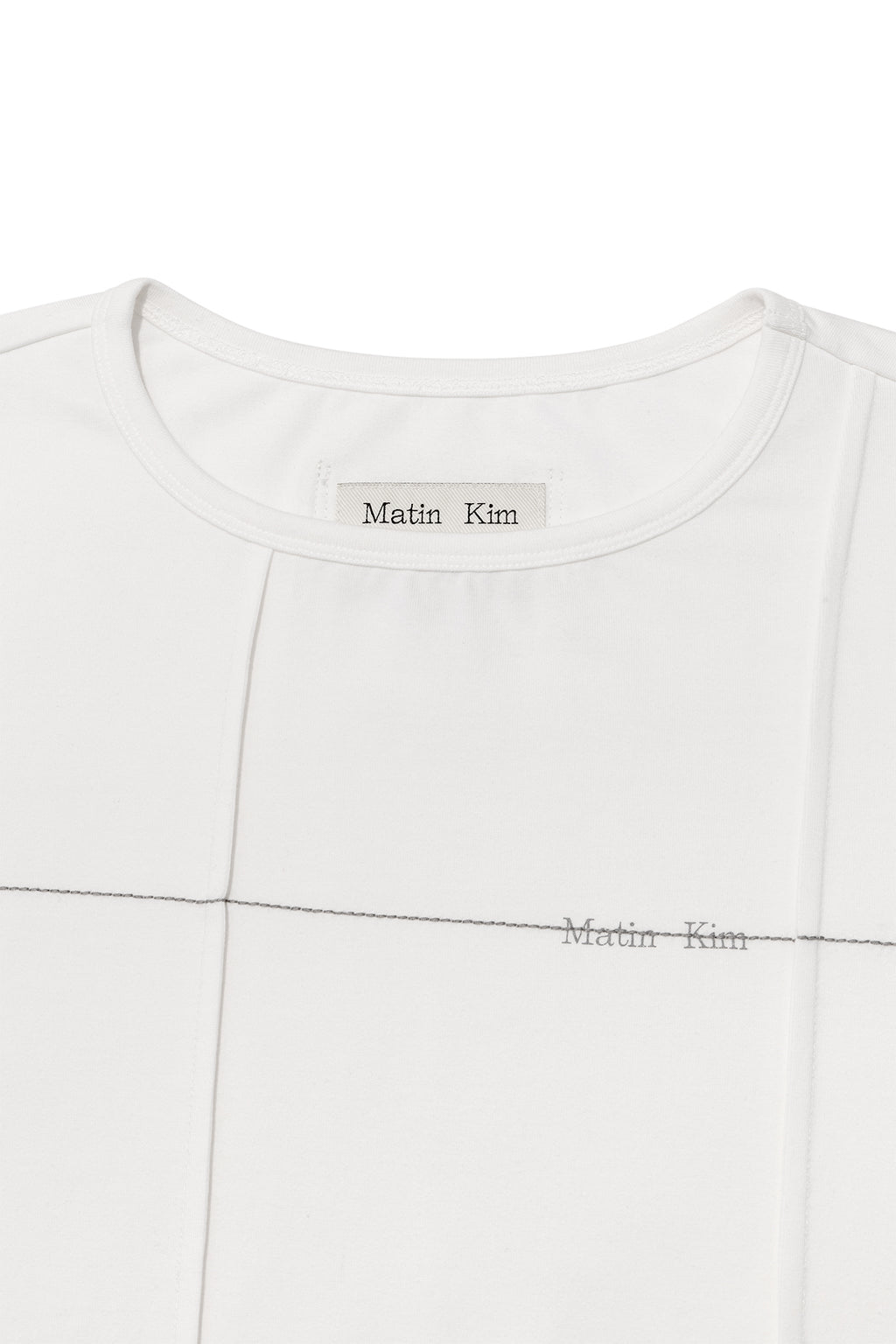 Matin Kim - Tuck Detail Small Logo Top (White) product image 3 | TRAB K-Fashion Australia