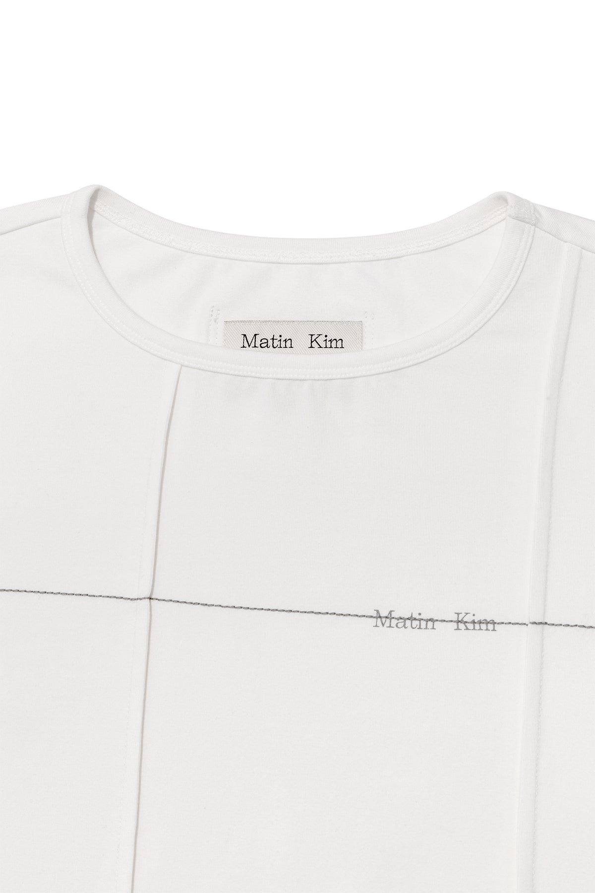 Matin Kim - Tuck Detail Small Logo Top (White) product image 3 | TRAB K-Fashion Australia