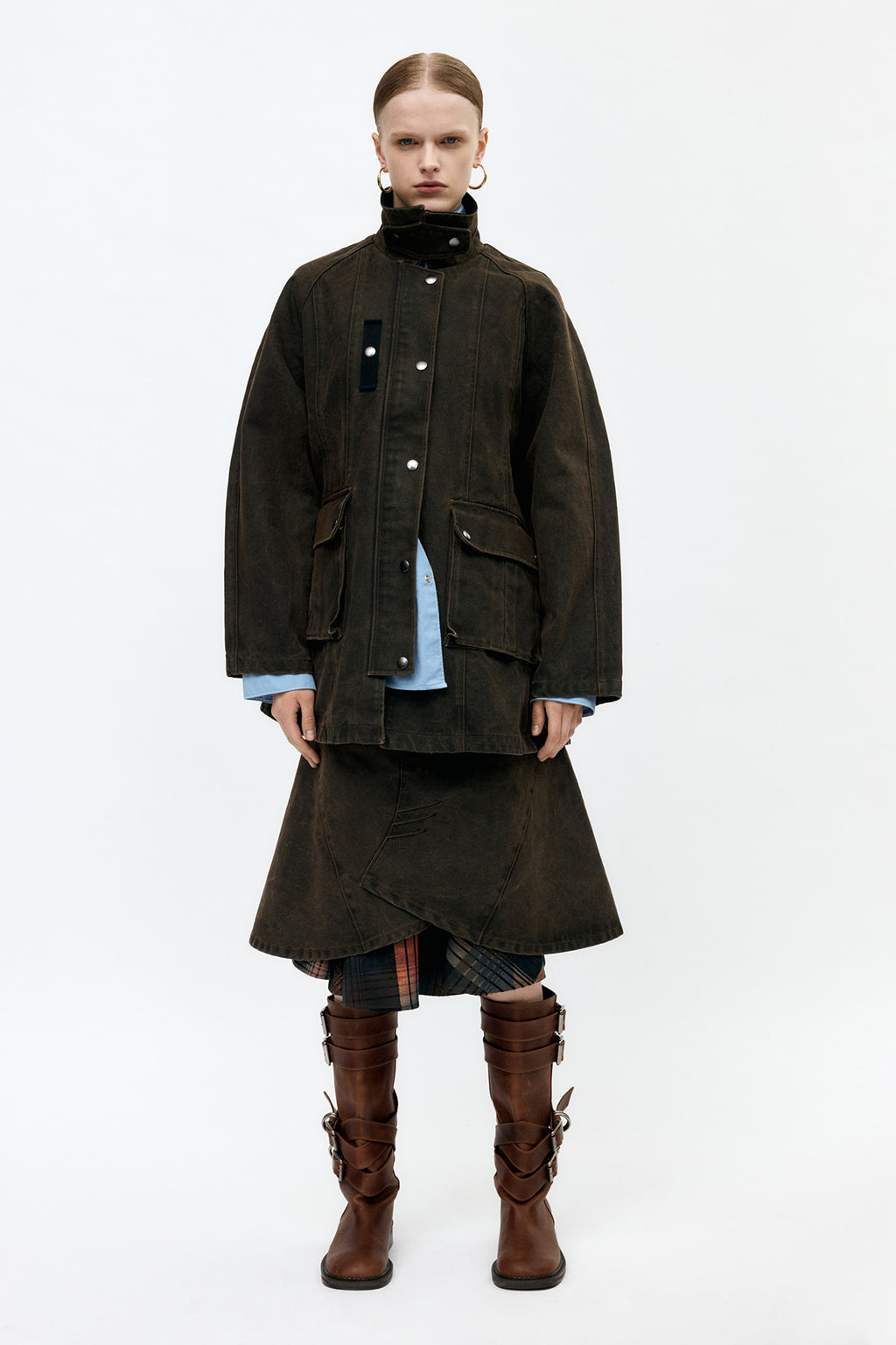 Andersson Bell - Custom Flare Layered Skirt (Sunset Brown) product image 5 | TRAB K-Fashion Australia