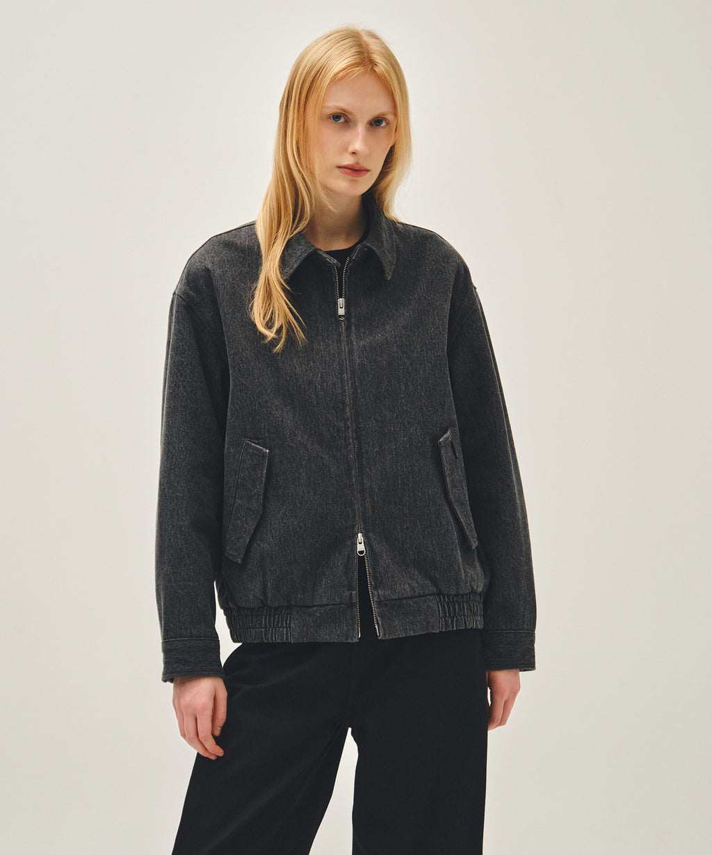 Marithe & Francois Girbaud - Denim Harrington Jacket (Gray) product image 1 | TRAB K-Fashion Australia