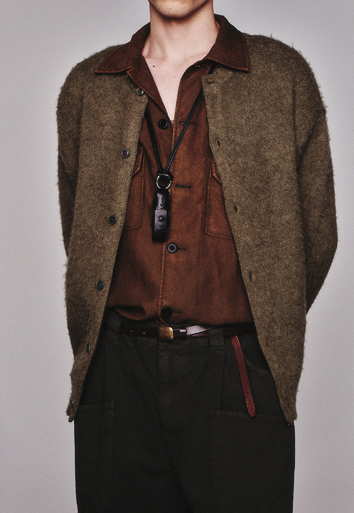 Art if acts - Mohair Round Neck Cardigan (Olive) product image 6 | TRAB K-Fashion Australia