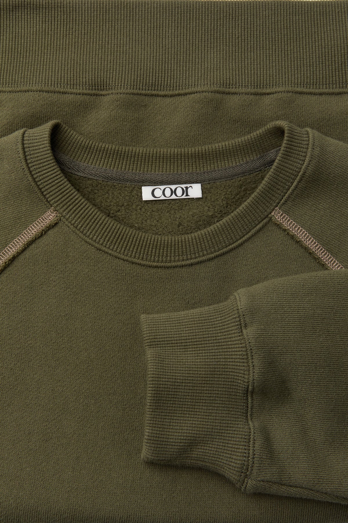 Coor - Contrast Stitch Raglan Sweatshirt (Khaki) product image 5 | TRAB K-Fashion Australia
