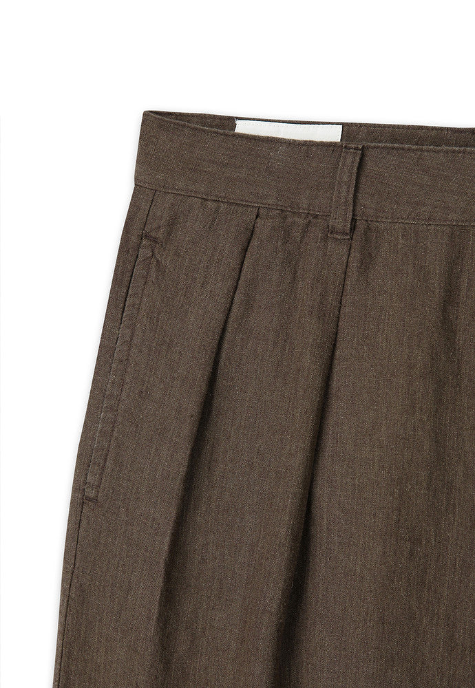 Art if acts - Washed Linen Two Tuck Shorts (Wood) product image 10 | TRAB K-Fashion Australia