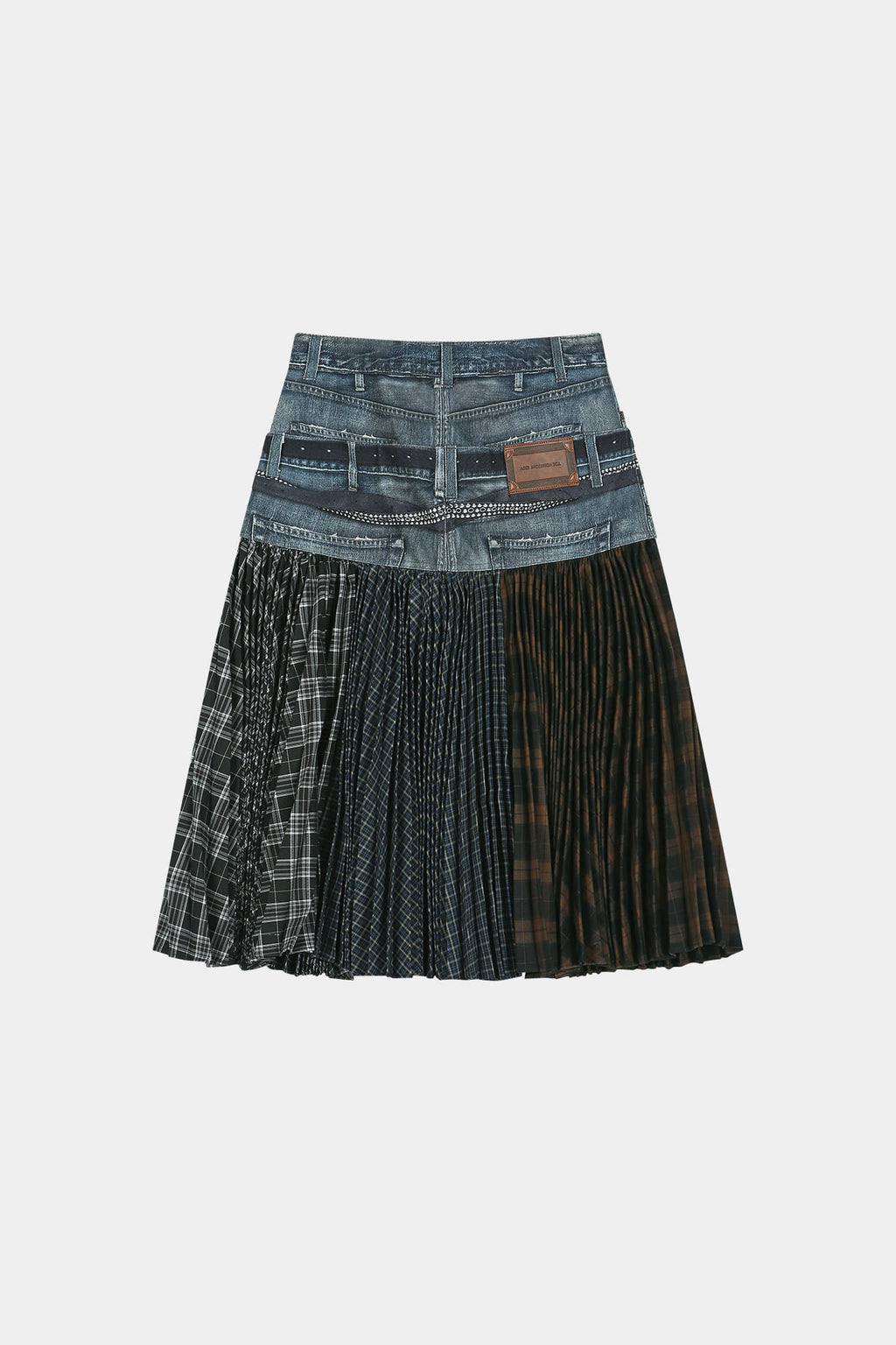 Andersson Bell - Double Belt Printed Accordion Pleats Skirt (blue) (Blue) product image 13 | TRAB K-Fashion Australia