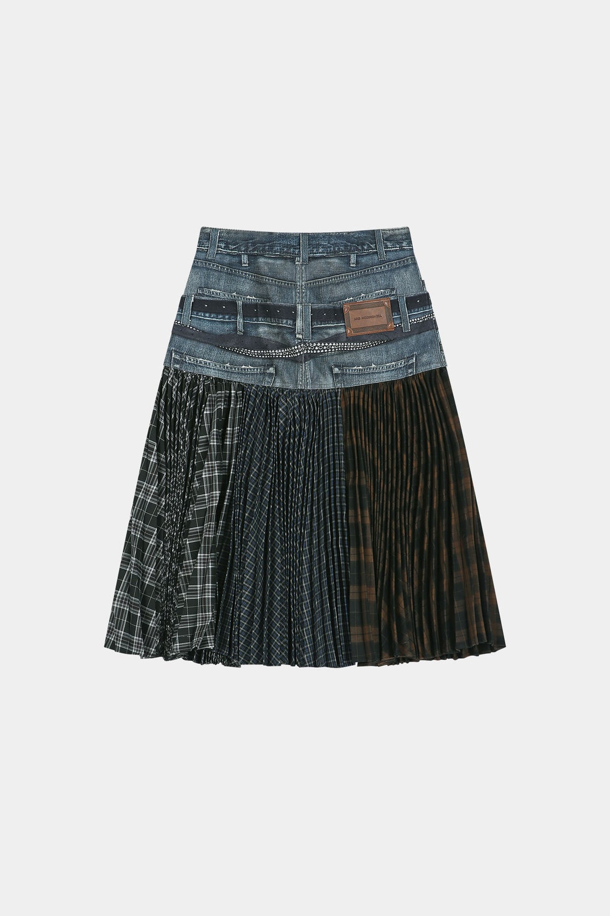 Andersson Bell - Double Belt Printed Accordion Pleats Skirt (Blue) product image 13 | TRAB K-Fashion Australia