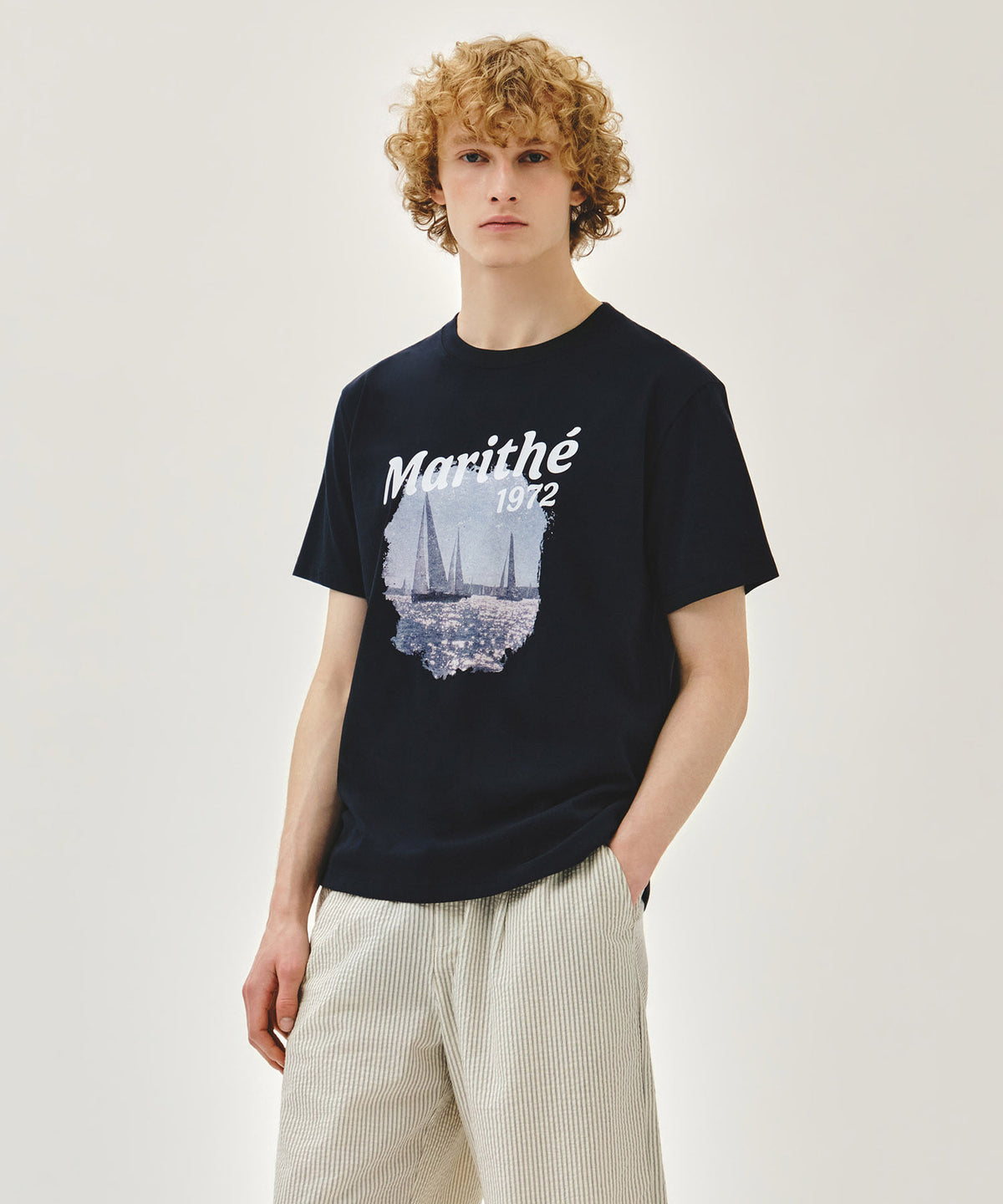 Marithe & Francois Girbaud - Aerocool Vacance Graphic Tee (Dark Navy) product image 2 | TRAB K-Fashion Australia