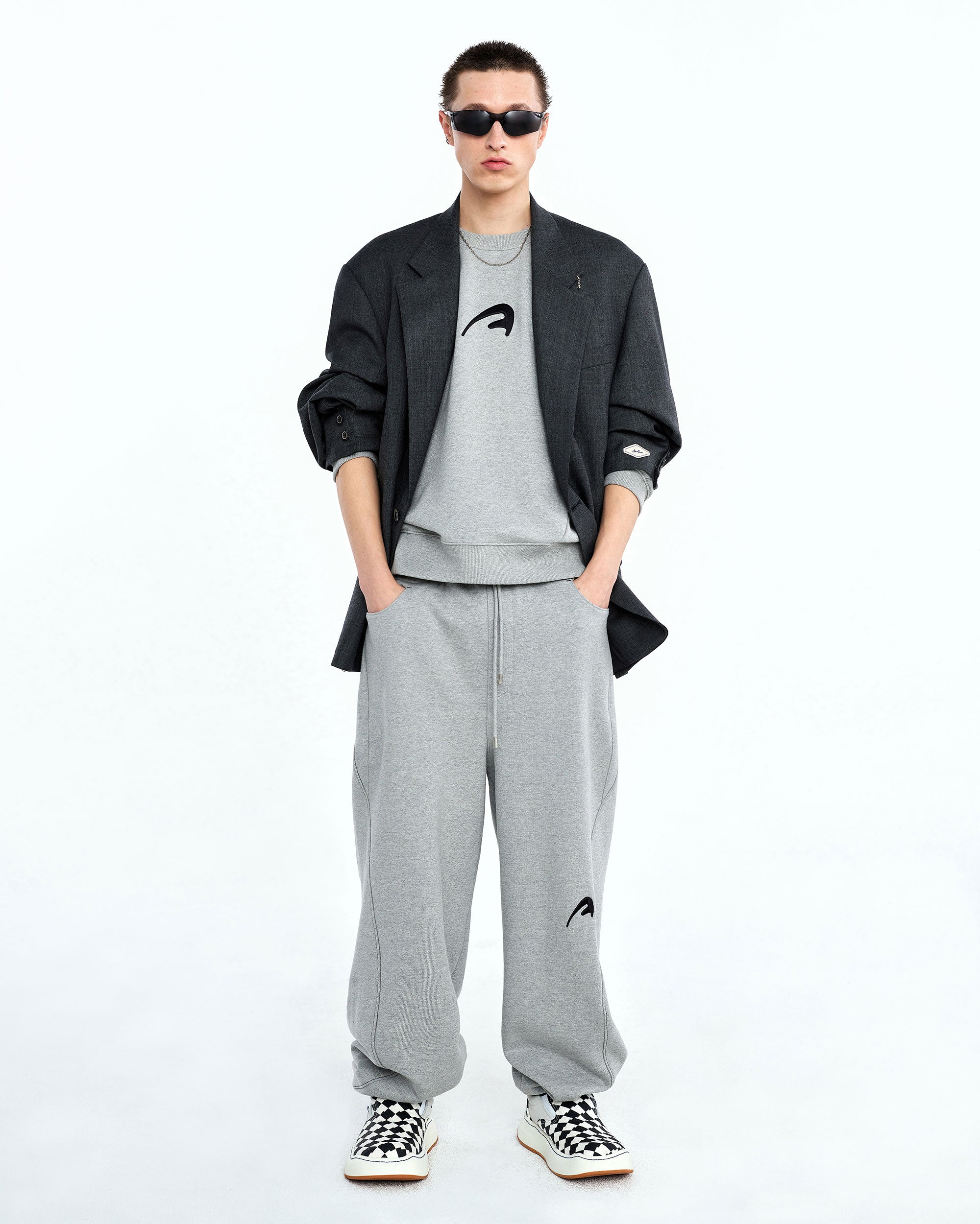 Ader Error - A-peec logo sweatpants (Gray) product image 2 | TRAB K-Fashion Australia
