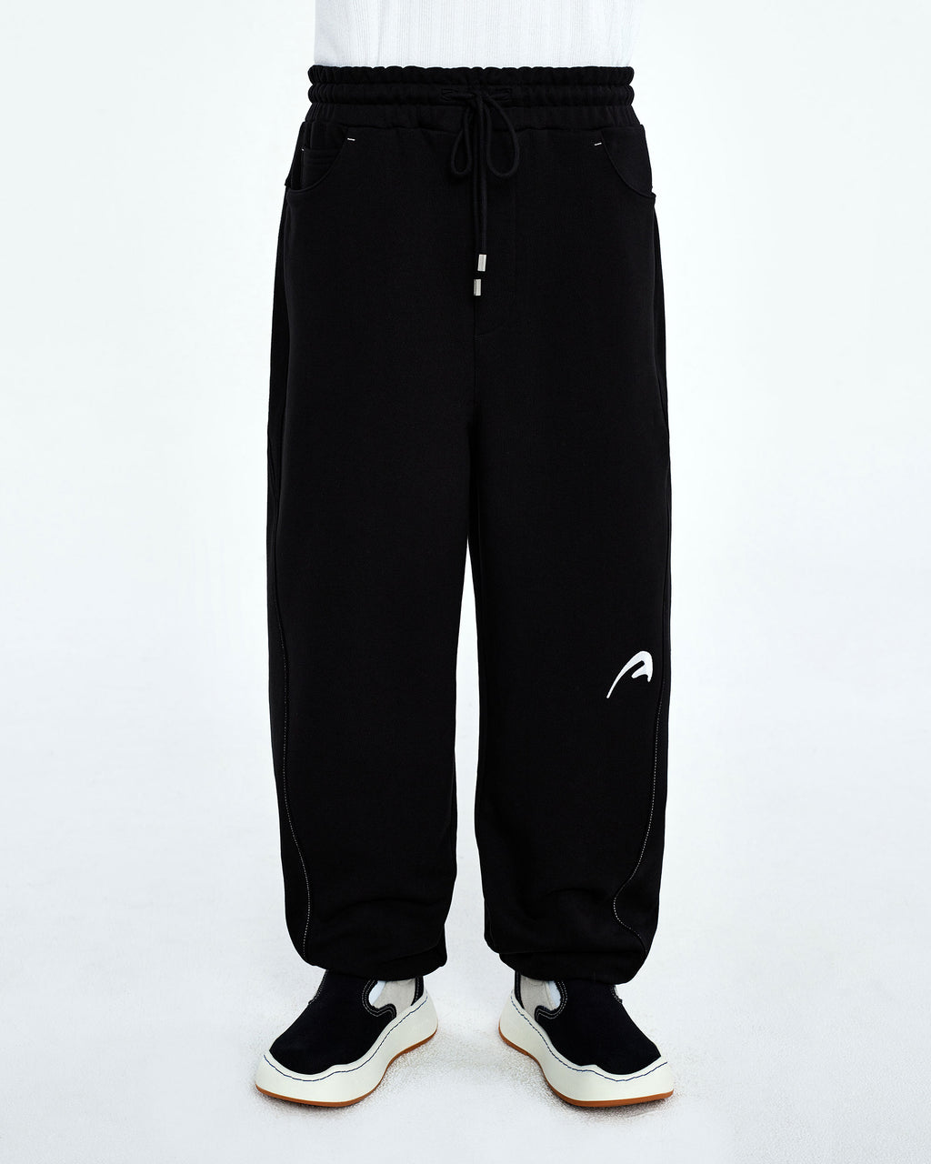 Ader Error - A-peec logo sweatpants (Noir) product image 3 | TRAB K-Fashion Australia