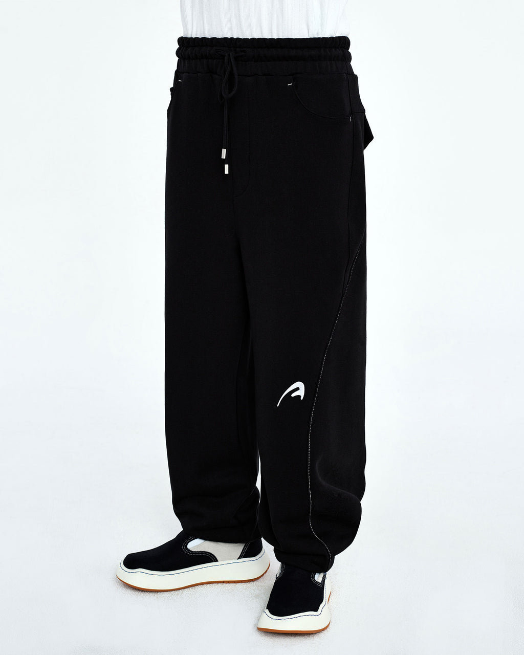 Ader Error - A-peec logo sweatpants (Noir) product image 4 | TRAB K-Fashion Australia