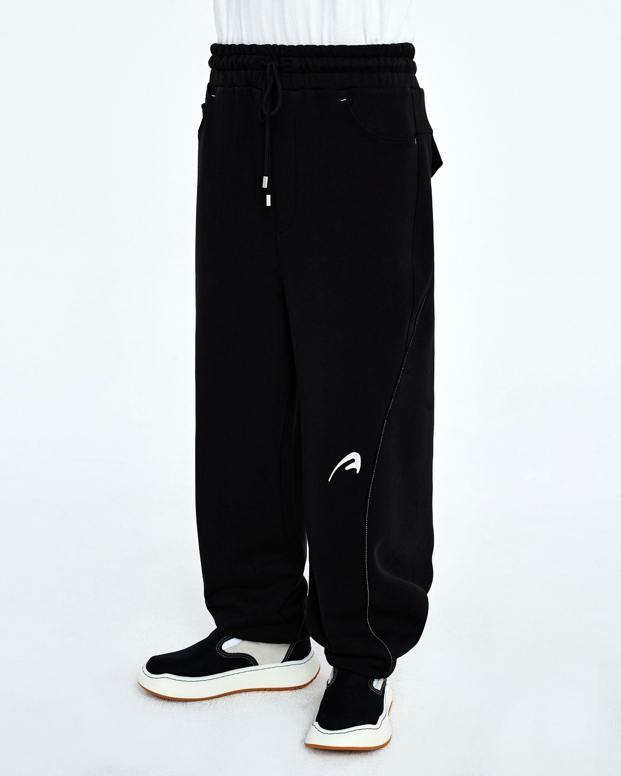 Ader Error - A-peec logo sweatpants (Noir) product image 4 | TRAB K-Fashion Australia