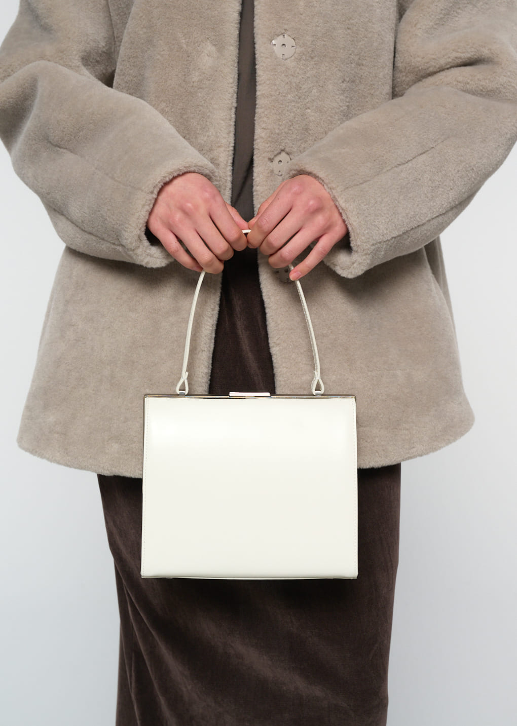 Amomento - shearling mid jacket (Grey) product image 11 | TRAB K-Fashion Australia
