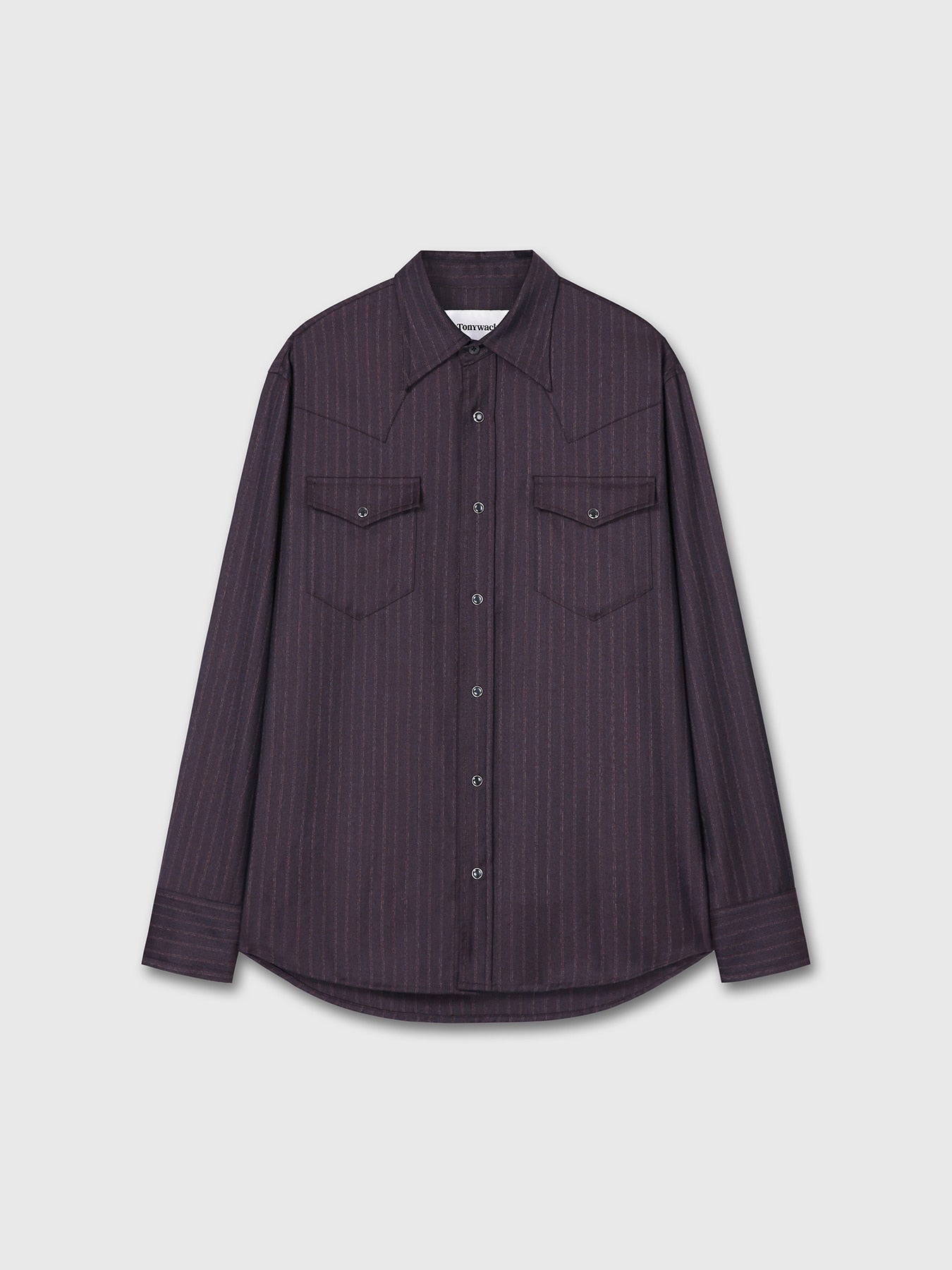 Tonywack - Striped Wool Western Shirt (Dark Burgundy) product image 6 | TRAB K-Fashion Australia